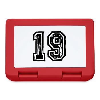 19 Zahl Trikot - Brotdose - Rot - Vorne