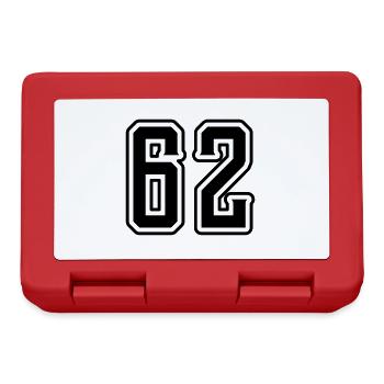 Symbole numérique 62 - Boîte à goûter - rouge - Devant