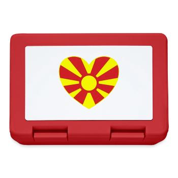 Cœur de drapeau de la Macédoine du Nord - Boîte à goûter - rouge - Devant