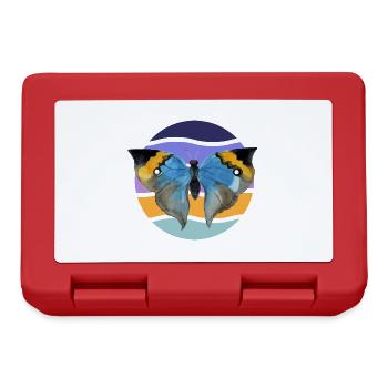 Beautiful butterfly in front of a wave pattern - Lunchbox - red - Front