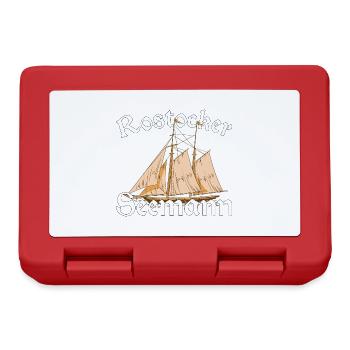 Rostocker Seemann Rostock Segelschiff Geschenk - Brotdose - Rot - Vorne