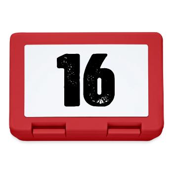 16 Zahl Trikot - Brotdose - Rot - Vorne