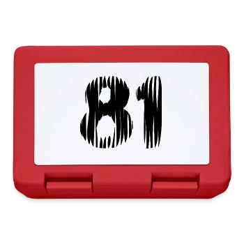 81 Zahl Trikot - Brotdose - Rot - Vorne