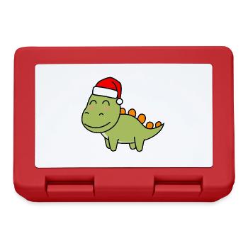 Dinosaur stegosaurus Christmas Xmas - Lunchbox - red - Front