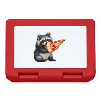 Pizza-liebender Waschbär - Brotdose - Rot - Vorne