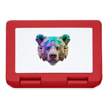 Colorful Polygon Bear - Lunchbox - red - Front