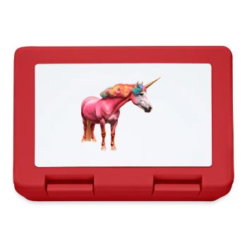 Colorful curly unicorn - Lunchbox - red - Front