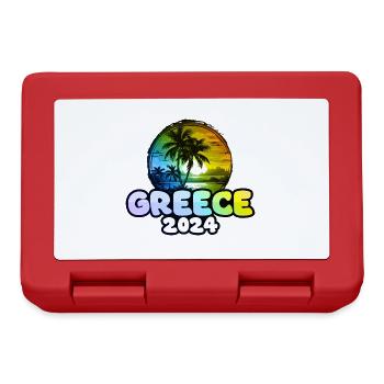 Grèce 2024 Palmiers Multicolores - Boîte à goûter - rouge - Devant