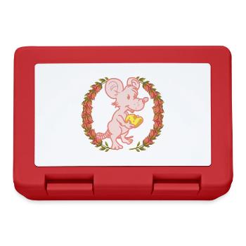 Mouse Birthday Gift Cheese Roses Congratulate - Lunchbox - red - Front