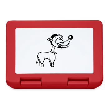 Dog Stands Stupid Guy Funny Stupid Crazy Funny - Lunchbox - red - Front