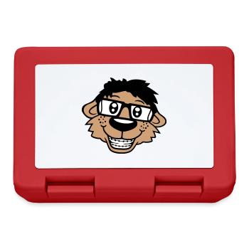 Hund Nerd Hornbrille Geek Zahnspange Schlau Lustig - Brotdose - Rot - Vorne