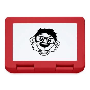 Hund Nerd Hornbrille Geek Zahnspange Schlau Lustig - Brotdose - Rot - Vorne