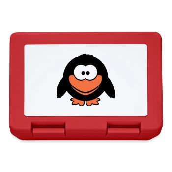 Rabe Comic Vogel steht guckt lustig Cartoon Humor - Brotdose - Rot - Vorne
