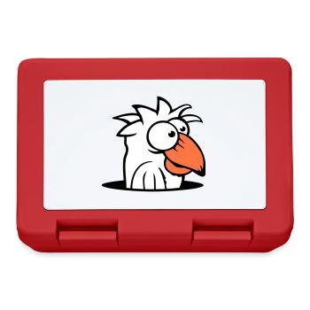 Oiseau Trou Inférieur Drôle Dingo Idiot Confus Amusant - Boîte à goûter - rouge - Devant