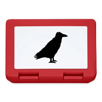 Corbeau oiseau Stands Crow Silhouette Outline Noir - Boîte à goûter - rouge - Devant