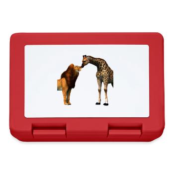 Léo embrasse la girafe - Boîte à goûter - rouge - Devant