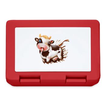 Vache en chocolat avec éclaboussures de cacao - Boîte à goûter - rouge - Devant
