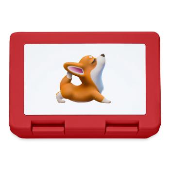 Corgi dog in yoga pose - Lunchbox - red - Front