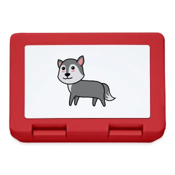 Wolf Comic Animal - Lunchbox - red - Front