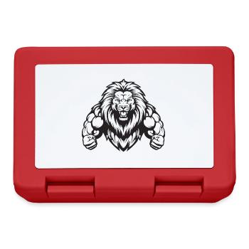 Lion Bodybuilding Muscles Workout Gym - Lunchbox - red - Front