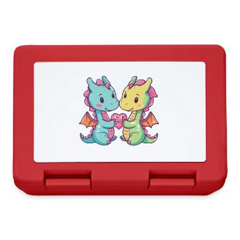 Dragon Couple Amour Couple Amoureux - Boîte à goûter - rouge - Devant