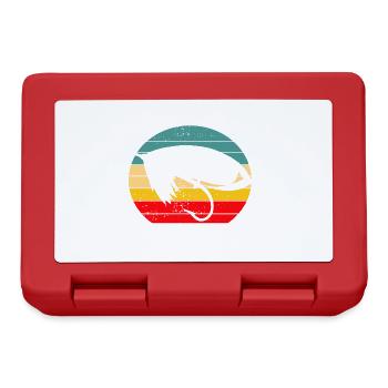 Vintage Fliegenfischen Sonnenuntergang - Brotdose - Rot - Vorne