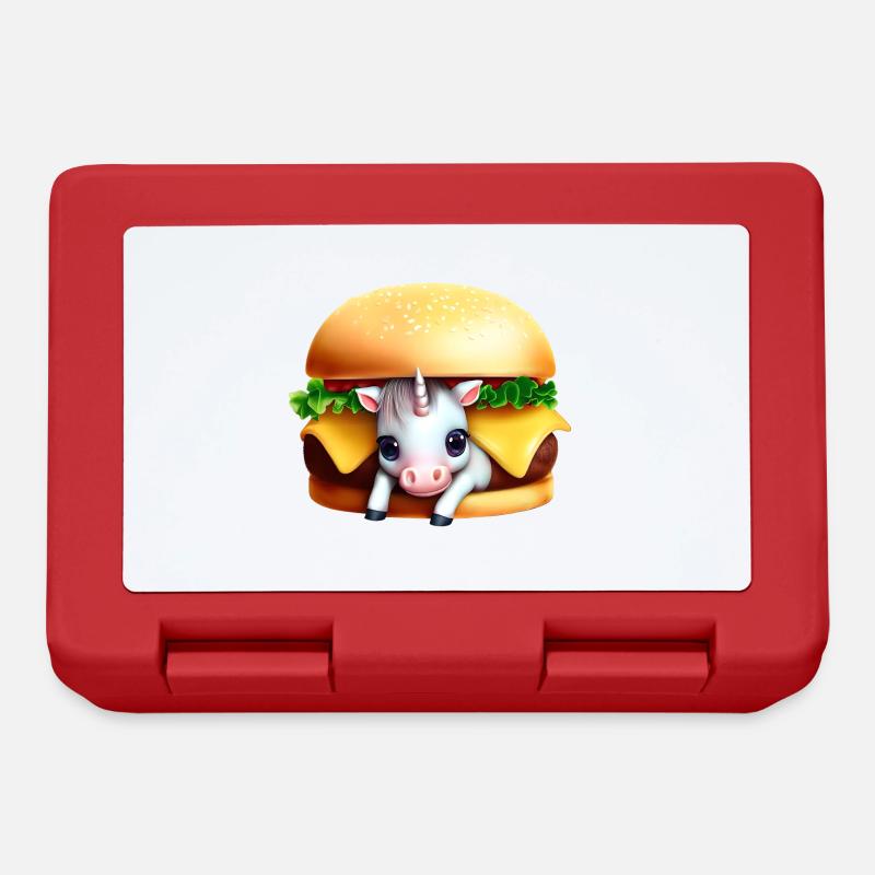 Licorne Cheeseburger - Boîte à goûter - rouge