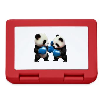 Fighting Panda Bears - Lunchbox - red - Front