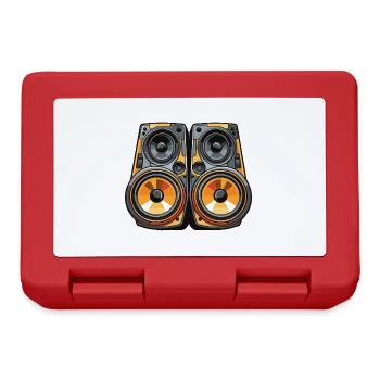 Musik Bass Boxen Symbol Party - Brotdose - Rot - Vorne