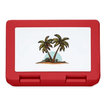 Palmen Insel Sommer - Brotdose - Rot - Vorne