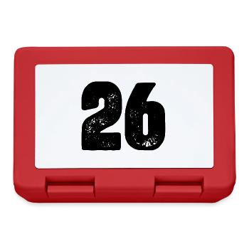 26 Zahl Trikot - Brotdose - Rot - Vorne