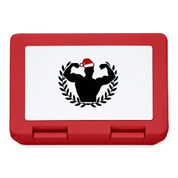 santa bodybuilding weihnachten gym - Brotdose - Rot - Vorne