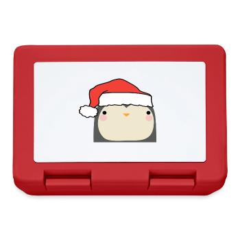 Weihnachten Pinguin - Brotdose - Rot - Vorne