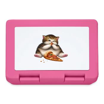 Pizza lover cat - Lunchbox - pink - Front