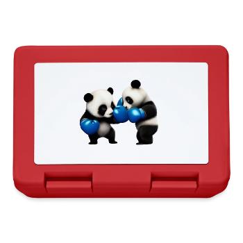 Fighting Panda Bears - Lunchbox - red - Front