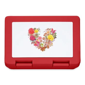 blüte,herz,blumenherz,blumen,rot - Brotdose - Rot - Vorne