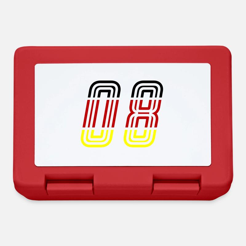 8 Symbole numérique Allemagne - Boîte à goûter - rouge