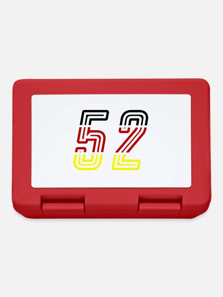 52 Zahl Symbol Germany - Brotdose - Rot