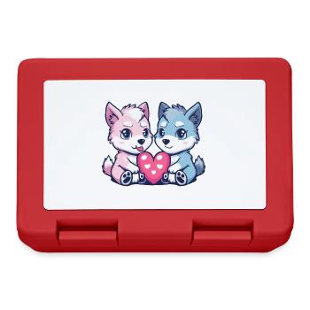 Wolf Comic Couple Love - Lunchbox - red - Front