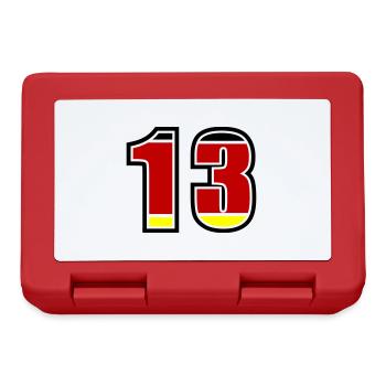 13 Nummer Deutschland Trikot - Brotdose - Rot - Vorne