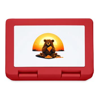 Ours mangeant du nacho au coucher du soleil - Boîte à goûter - rouge - Devant