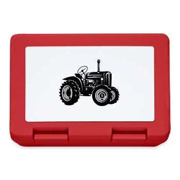 Traktor Bauer Farmer Symbol - Brotdose - Rot - Vorne