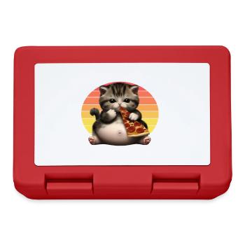 Pizza lover cat - Lunchbox - red - Front