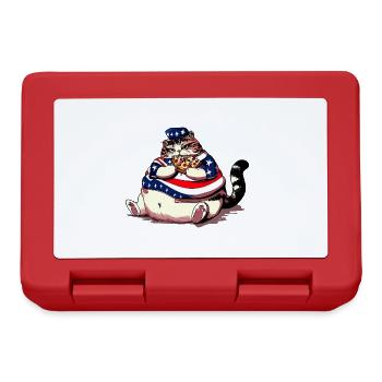 Fat American Pizza Cat - Lunchbox - red - Front