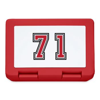 71 Zahl Symbol - Brotdose - Rot - Vorne