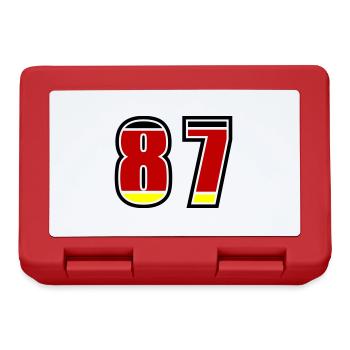 87 Nummer Deutschland Trikot - Brotdose - Rot - Vorne