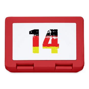 14 Zahl Deutschland Trikot - Brotdose - Rot - Vorne