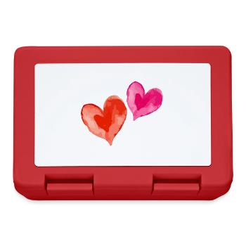 Herz Love Wasserfarben Valentinstag - Brotdose - Rot - Vorne