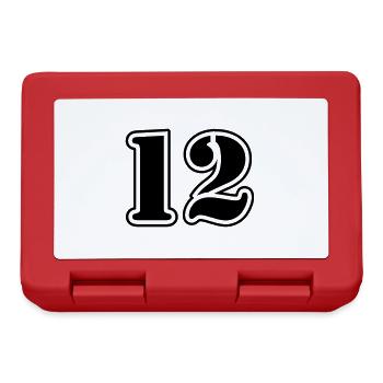12 Zahl symbol - Brotdose - Rot - Vorne
