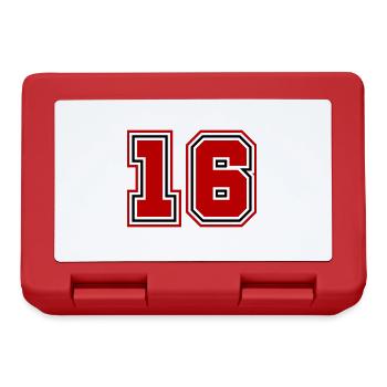 16 Zahl symbol - Brotdose - Rot - Vorne